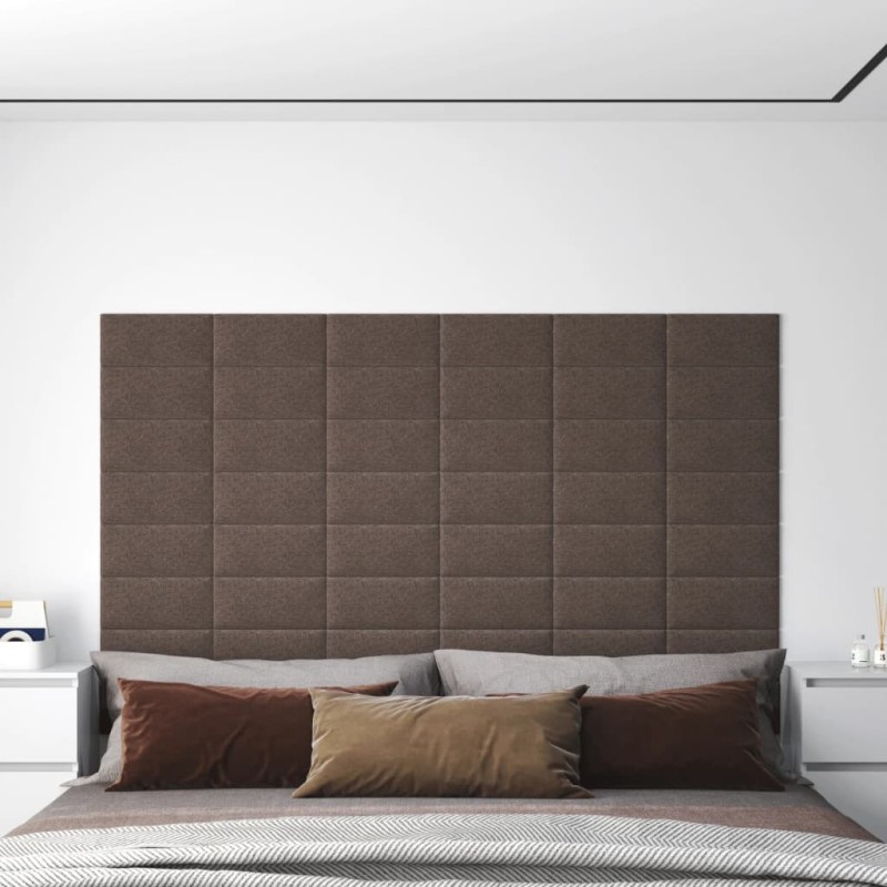 vidaXL Paneles de pared 12 uds tela gris taupe 30x15 cm 0,54 m² vidaXL Paneles de pared 12 uds tela gris taupe 30x15 cm 0,54 m²