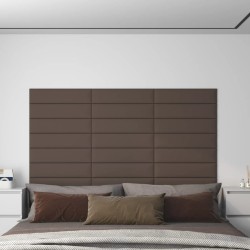 vidaXL Paneles de pared 12 uds tela gris taupe 60x15 cm 1,08 m²
