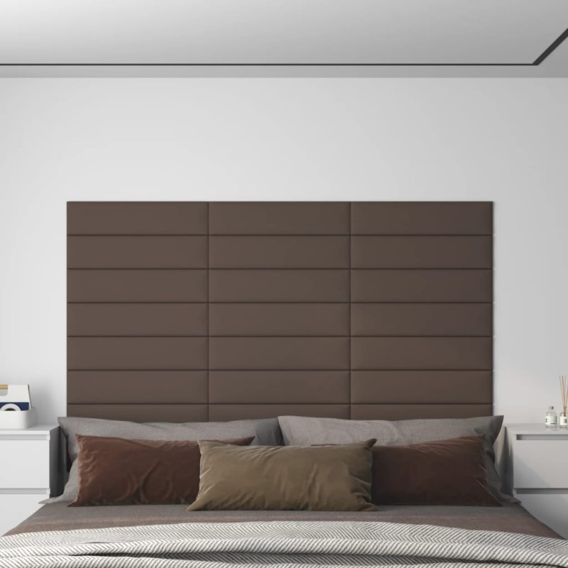 vidaXL Paneles de pared 12 uds tela gris taupe 60x15 cm 1,08 m² vidaXL Paneles de pared 12 uds tela gris taupe 60x15 cm 1,08 m²
