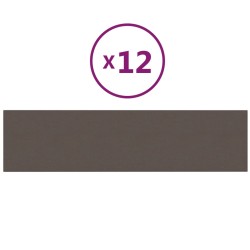 vidaXL Paneles de pared 12 uds tela gris taupe 60x15 cm 1,08 m²