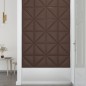 vidaXL Paneles de pared 12 uds cuero sintético marrón 30x30 cm 0,54 m²