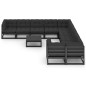vidaXL Set de muebles de jardín 11 pzas con cojines madera pino negro vidaXL Set de muebles de jardín 11 pzas con cojines madera pino negro