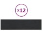 vidaXL Paneles de pared 12 uds terciopelo negro 60x15 cm 1,08 m²