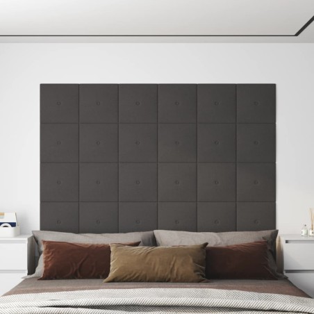vidaXL Paneles de pared 12 uds tela gris oscuro 30x30 cm 1,08 m²