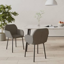 vidaXL Sillas de comedor 2 unidades terciopelo gris oscuro