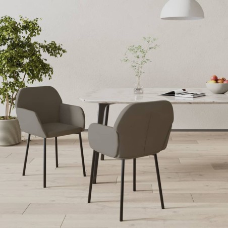 vidaXL Sillas de comedor 2 unidades terciopelo gris oscuro