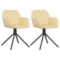 vidaXL Sillas de comedor giratorias 2 uds terciopelo crema vidaXL Sillas de comedor giratorias 2 uds terciopelo crema