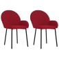 vidaXL Sillas de comedor 2 unidades terciopelo rojo tinto vidaXL Sillas de comedor 2 unidades terciopelo rojo tinto