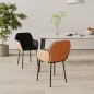 vidaXL Sillas de comedor 2 unidades cuero sintético y tela negro vidaXL Sillas de comedor 2 unidades cuero sintético y tela negro