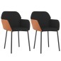 vidaXL Sillas de comedor 2 unidades cuero sintético y tela negro vidaXL Sillas de comedor 2 unidades cuero sintético y tela negro