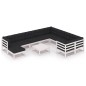 vidaXL Set de muebles de jardín 11 pzas con cojines madera pino blanco vidaXL Set de muebles de jardín 11 pzas con cojines madera pino blanco