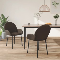 vidaXL Sillas de comedor 2 unidades cuero sintético marrón