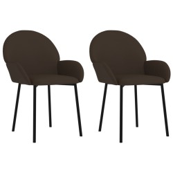 vidaXL Sillas de comedor 2 unidades cuero sintético marrón