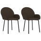 vidaXL Sillas de comedor 2 unidades cuero sintético marrón
