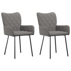 vidaXL Sillas de comedor giratorias 2 unidades tela gris claro