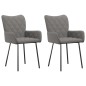 vidaXL Sillas de comedor giratorias 2 unidades tela gris claro