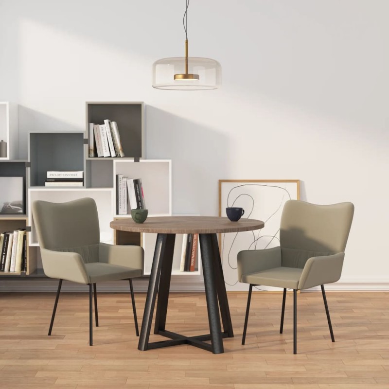 vidaXL Sillas de comedor 2 unidades terciopelo gris claro vidaXL Sillas de comedor 2 unidades terciopelo gris claro