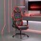 vidaXL Silla gaming de masaje y reposapiés cuero sintético negro rojo vidaXL Silla gaming de masaje y reposapiés cuero sintético negro rojo