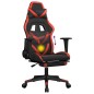 vidaXL Silla gaming de masaje y reposapiés cuero sintético negro rojo vidaXL Silla gaming de masaje y reposapiés cuero sintético negro rojo