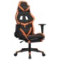 vidaXL Silla gaming masaje y reposapiés cuero sintético negro naranja vidaXL Silla gaming masaje y reposapiés cuero sintético negro naranja