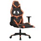 vidaXL Silla gaming masaje y reposapiés cuero sintético negro naranja vidaXL Silla gaming masaje y reposapiés cuero sintético negro naranja