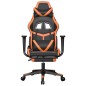 vidaXL Silla gaming masaje y reposapiés cuero sintético negro naranja vidaXL Silla gaming masaje y reposapiés cuero sintético negro naranja