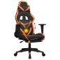 vidaXL Silla gaming masaje y reposapiés cuero sintético negro naranja vidaXL Silla gaming masaje y reposapiés cuero sintético negro naranja