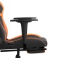 vidaXL Silla gaming masaje y reposapiés cuero sintético negro naranja vidaXL Silla gaming masaje y reposapiés cuero sintético negro naranja