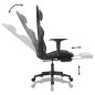 vidaXL Silla gaming de masaje y reposapiés cuero sintético negro gris vidaXL Silla gaming de masaje y reposapiés cuero sintético negro gris