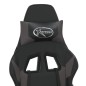 vidaXL Silla gaming de masaje y reposapiés cuero sintético negro gris vidaXL Silla gaming de masaje y reposapiés cuero sintético negro gris
