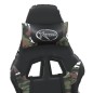 vidaXL Silla gaming masaje reposapiés cuero sintético negro camuflaje vidaXL Silla gaming masaje reposapiés cuero sintético negro camuflaje