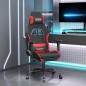 vidaXL Silla gaming de masaje con reposapiés tela negro y rojo vidaXL Silla gaming de masaje con reposapiés tela negro y rojo