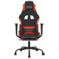 vidaXL Silla gaming de masaje con reposapiés tela negro y rojo vidaXL Silla gaming de masaje con reposapiés tela negro y rojo