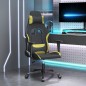 vidaXL Silla gaming de masaje tela negro y verde claro vidaXL Silla gaming de masaje tela negro y verde claro