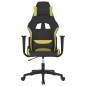 vidaXL Silla gaming de masaje tela negro y verde claro vidaXL Silla gaming de masaje tela negro y verde claro