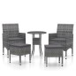 vidaXL Juego de muebles de jardín 5 piezas ratán sintético gris vidaXL Juego de muebles de jardín 5 piezas ratán sintético gris