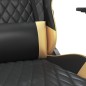 vidaXL Silla gaming masaje y reposapiés cuero sintético negro dorado vidaXL Silla gaming masaje y reposapiés cuero sintético negro dorado