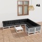 vidaXL Set de muebles de jardín 10 pzas con cojines madera pino blanco vidaXL Set de muebles de jardín 10 pzas con cojines madera pino blanco