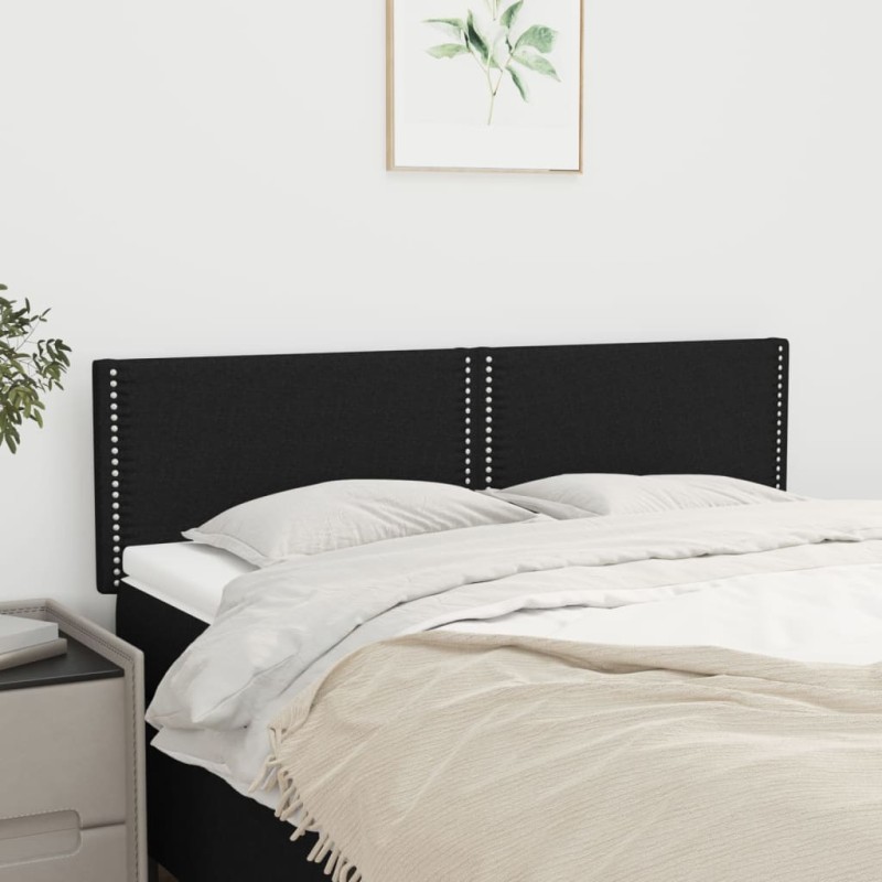 vidaXL Cabeceros 2 unidades tela negro 72x5x78/88 cm vidaXL Cabeceros 2 unidades tela negro 72x5x78/88 cm