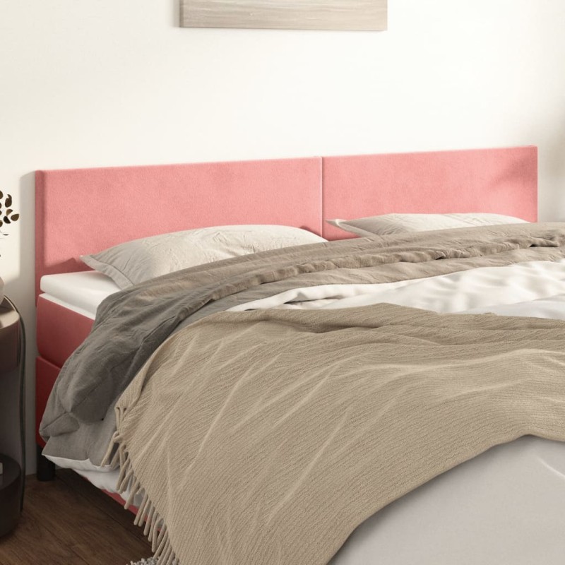 vidaXL Cabeceros 2 unidades de terciopelo rosa 100x5x78/88 cm vidaXL Cabeceros 2 unidades de terciopelo rosa 100x5x78/88 cm