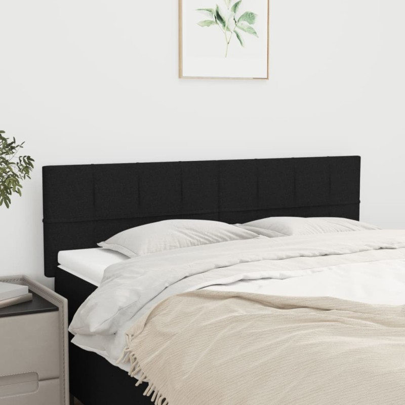 vidaXL Cabeceros 2 unidades tela negro 72x5x78/88 cm vidaXL Cabeceros 2 unidades tela negro 72x5x78/88 cm