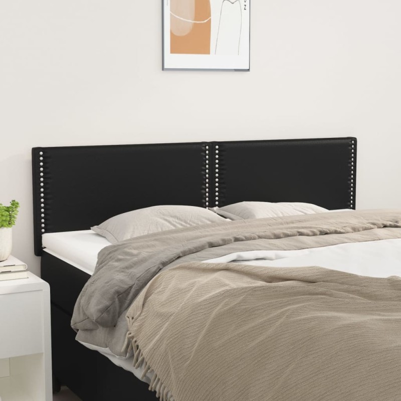 vidaXL Cabeceros 2 unidades cuero sintético negro 72x5x78/88 cm vidaXL Cabeceros 2 unidades cuero sintético negro 72x5x78/88 cm