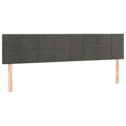 vidaXL Cabeceros 2 unidades de terciopelo gris oscuro 80x5x78/88 cm