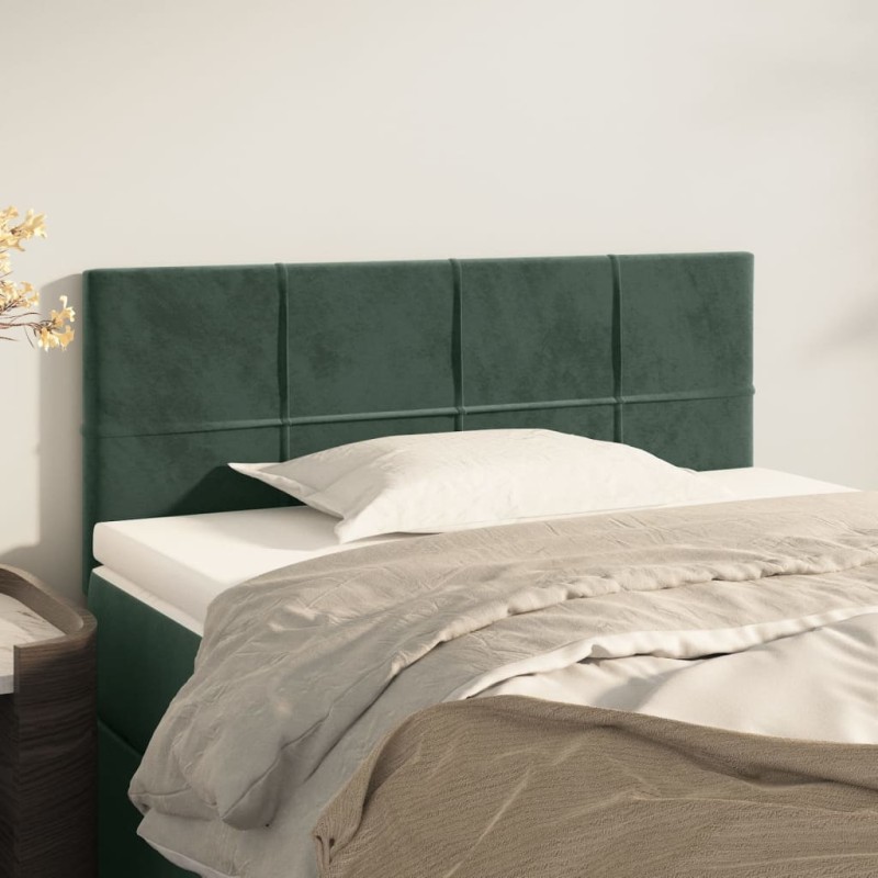 vidaXL Cabecero de terciopelo verde oscuro 90x5x78/88 cm vidaXL Cabecero de terciopelo verde oscuro 90x5x78/88 cm