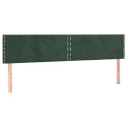 vidaXL Cabeceros 2 unidades de terciopelo verde oscuro 100x5x78/88 cm
