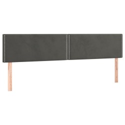 vidaXL Cabeceros 2 unidades de terciopelo gris oscuro 90x5x78/88 cm