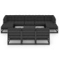 vidaXL Set de muebles de jardín 10 pzas con cojines madera pino negro vidaXL Set de muebles de jardín 10 pzas con cojines madera pino negro