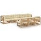vidaXL Set de muebles de jardín 8 pzs cojines madera pino marrón miel vidaXL Set de muebles de jardín 8 pzs cojines madera pino marrón miel
