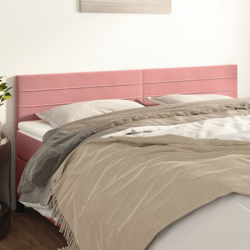 vidaXL Cabeceros 2 unidades de terciopelo rosa 100x5x78/88 cm vidaXL Cabeceros 2 unidades de terciopelo rosa 100x5x78/88 cm