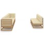vidaXL Set de muebles de jardín 8 pzs cojines madera pino marrón miel vidaXL Set de muebles de jardín 8 pzs cojines madera pino marrón miel